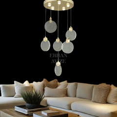 EAPV-123 6’lı Kristal Sarkıt Gold LED Avize