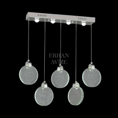 EAPV-123 YM Kristal Sıralı Krom LED Avize