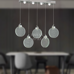 EAPV-123 YM Kristal Sıralı Krom LED Avize