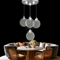 EAPV-123 4’lü Kristal Sarkıt Krom LED Avize