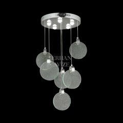 EAPV-123 6’lı Kristal Sarkıt Krom LED Avize