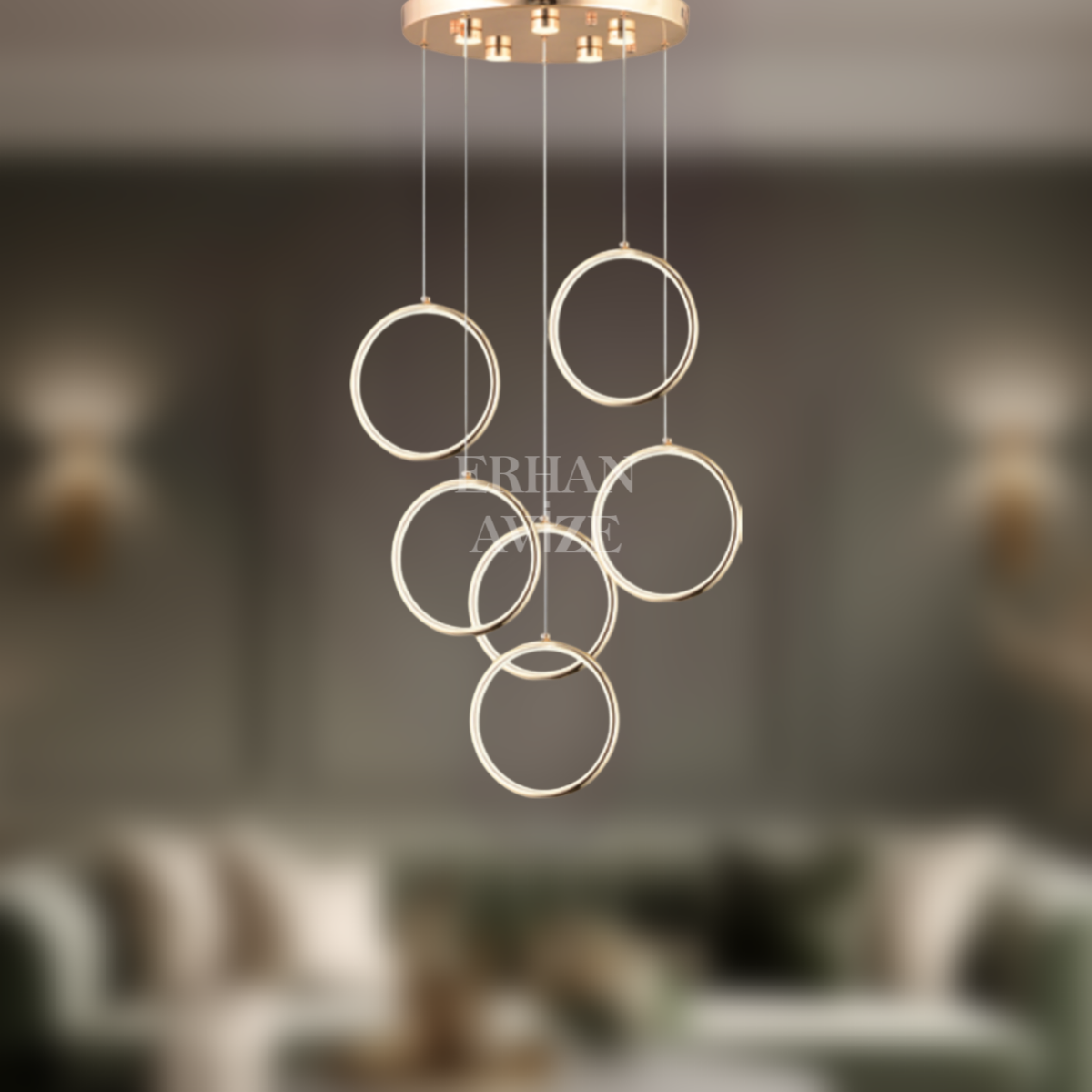 EAAD-121 6’lı Sarkıt Gold LED Avize