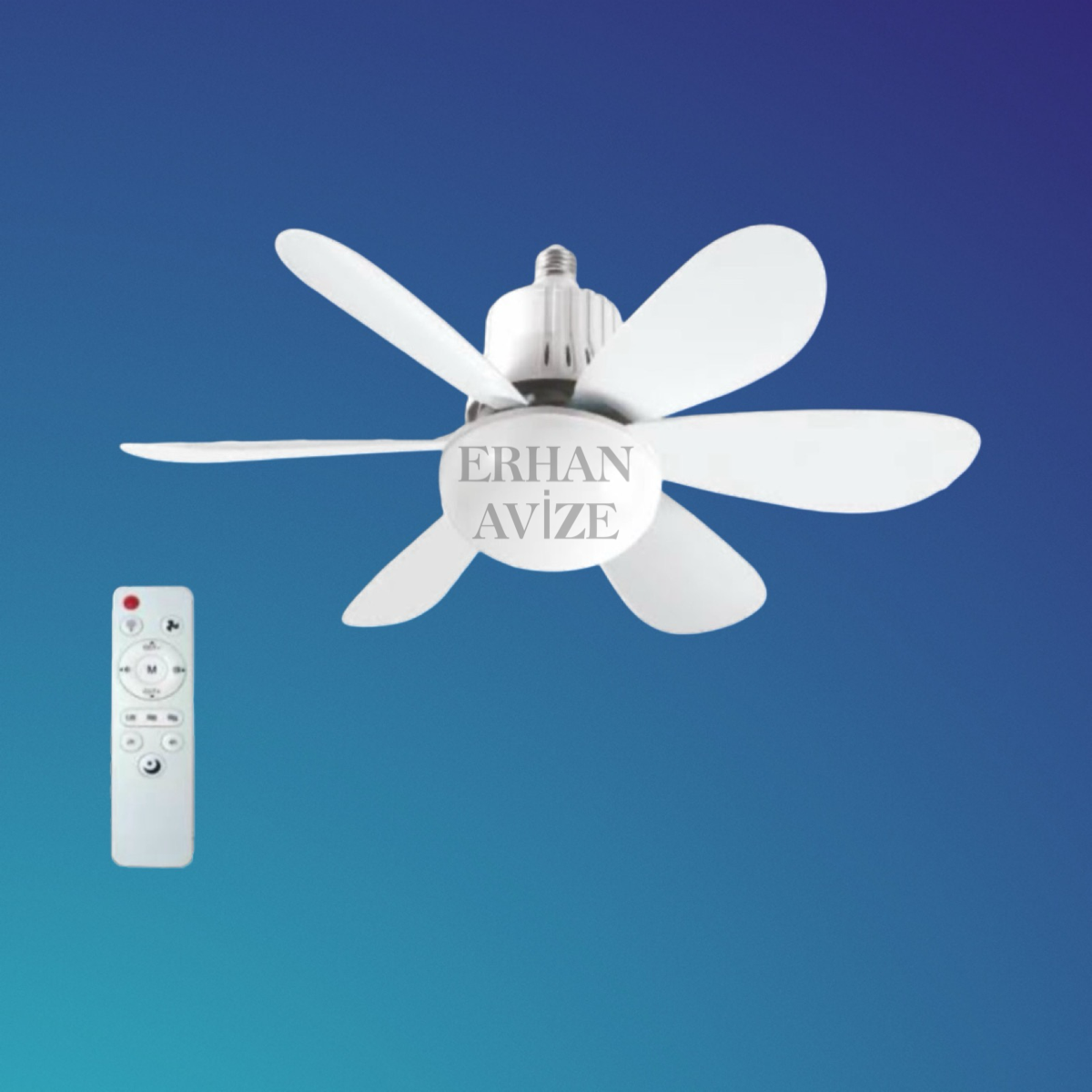 EACT-1154 Kumandalı Lodos Fan 62W Led Ampul Dimmerli