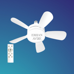 EACT-1155 Kumandalı Karayel Fan 82W Led Ampul Dimmerli