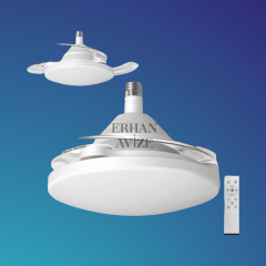 EACT-1156 Kumandalı, Hayalet Pervaneli Dolunay Fan Led Ampul