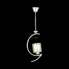 EAMD-06 Tekli Çift Cam Krom Avize