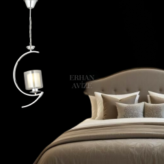 EAMD-06 Tekli Çift Cam Krom Avize