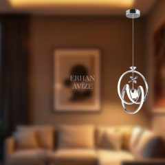 EAAD-39 Tekli Orta Toplu Krom LED Avize