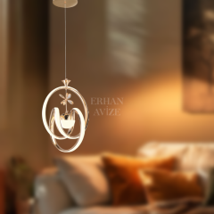 EAAD-39 Tekli Orta Toplu Gold LED Avize