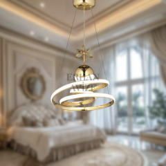 EAAD-27 30’luk Kristal Toplu Gold LED Avize