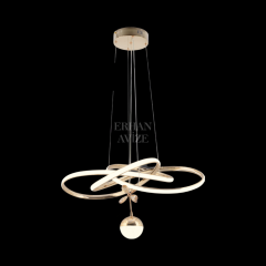 EAAD-68 60’lık Kristal Top Camlı Gold LED Avize