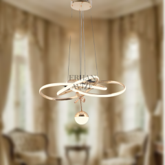 EAAD-68 60’lık Kristal Top Camlı Gold LED Avize