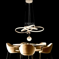 EAAD-68 60’lık Kristal Top Camlı Gold LED Avize