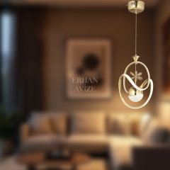 EAAD-31 Tekli Kristal Gold LED Avize