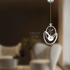 EAAD-31 Tekli Kristal Krom LED Avize