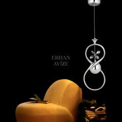 EAAD-16 Tekli Kristal Krom LED Avize