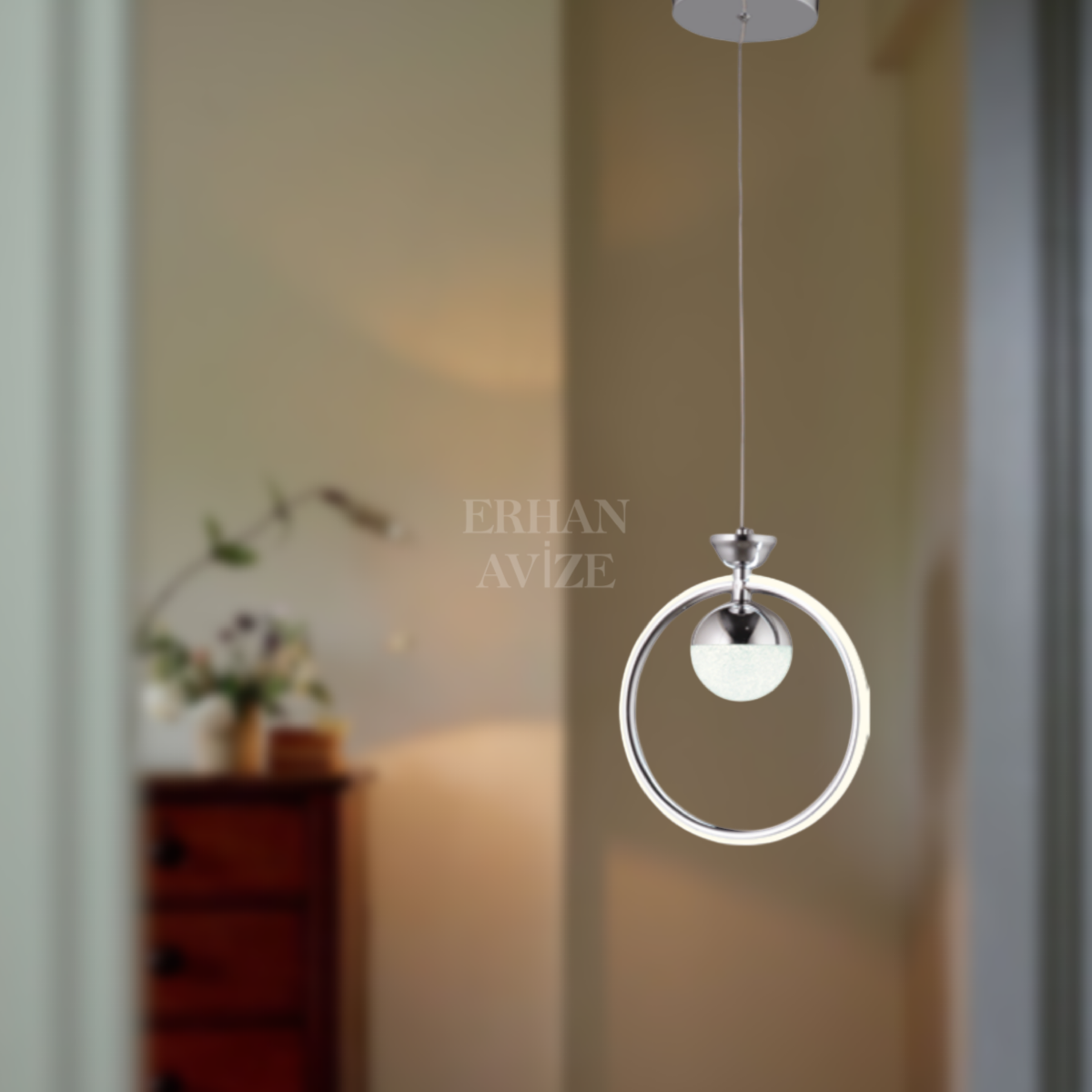 EAAD-103 Tekli Krom LED Avize