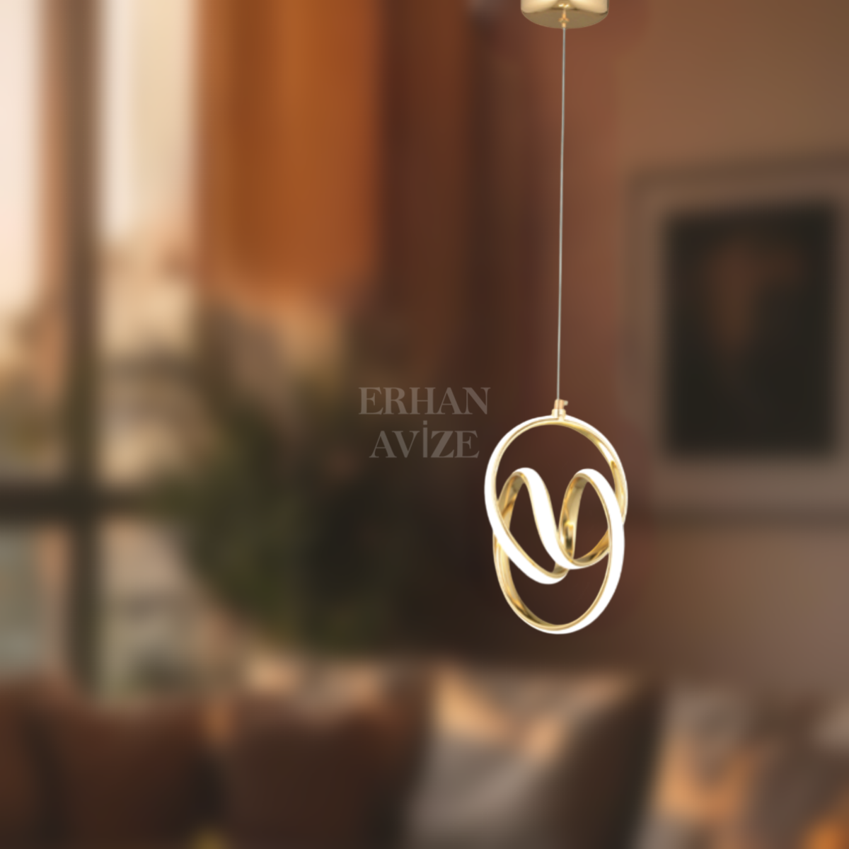 EAAD-39 Tekli Gold LED Avize