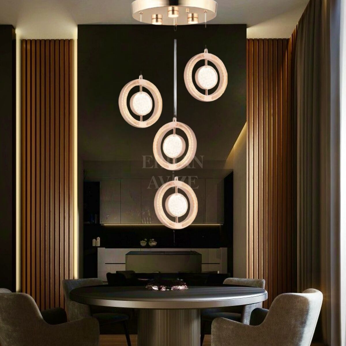 EAAD-202 4’lü Sarkıt Rose LED Avize