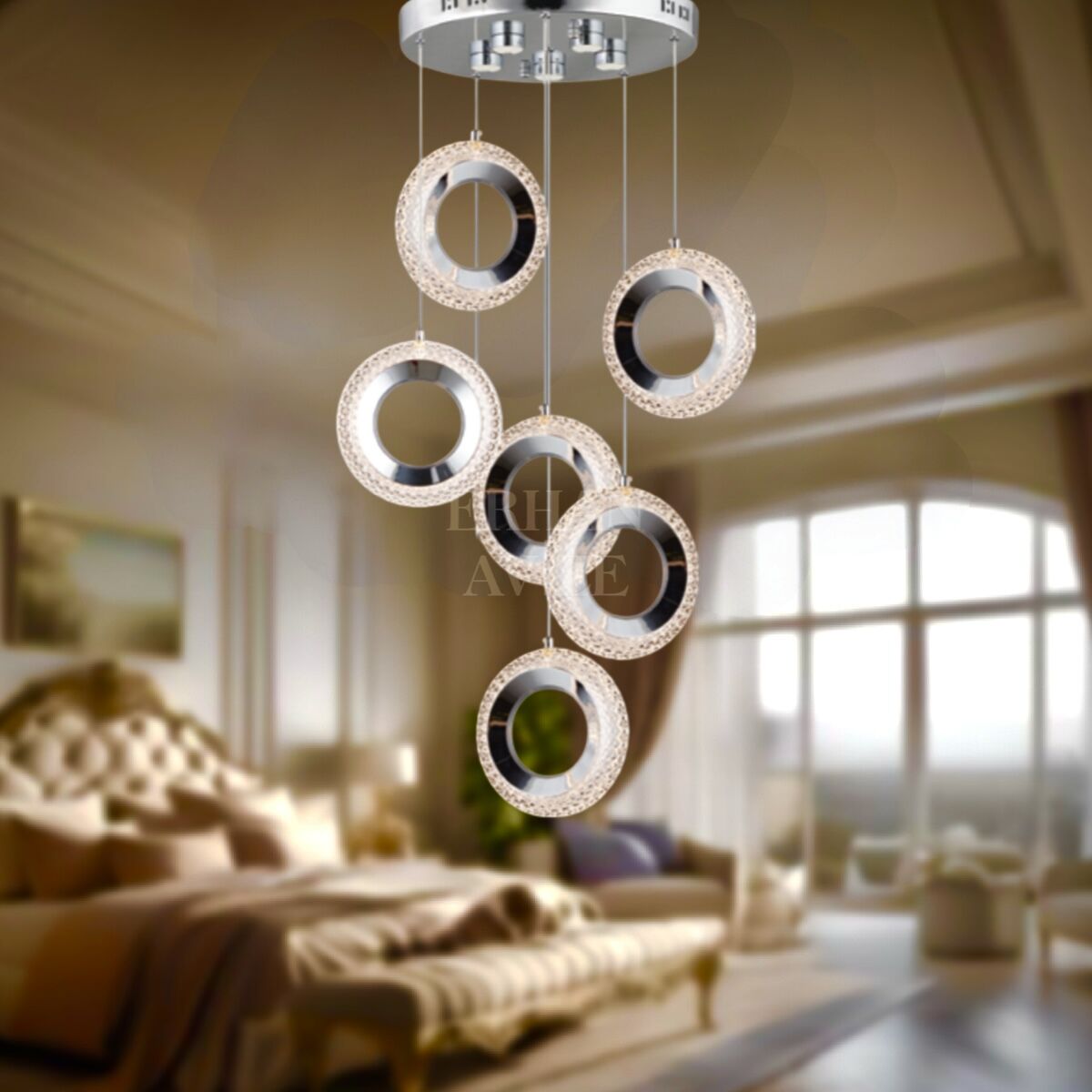 EASD-231 6’lı Sarkıt Krom LED Avize