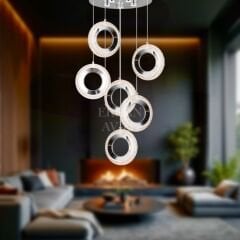 EASD-231 6’lı Sarkıt Krom LED Avize