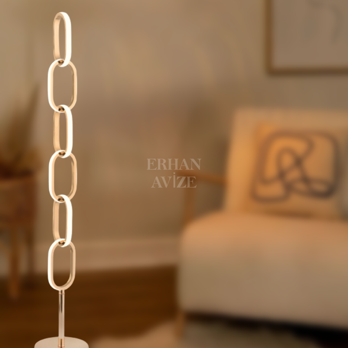 EAZNC Gold Kasa Zincir LED Lambader