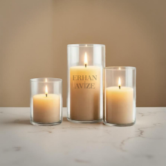 EACT-8433 Dimli Berlin 3 Işık Renkli Masa Lambası (3’lü Mum Set )