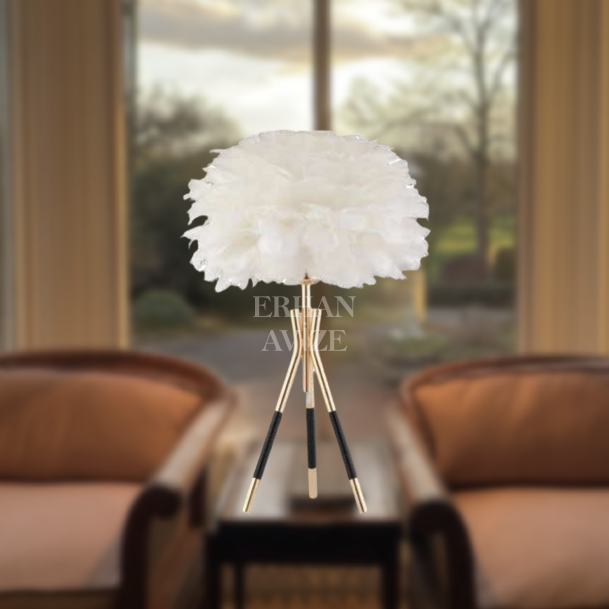 EAAB-05 Gold Kasa Tüy Şapka Abajur