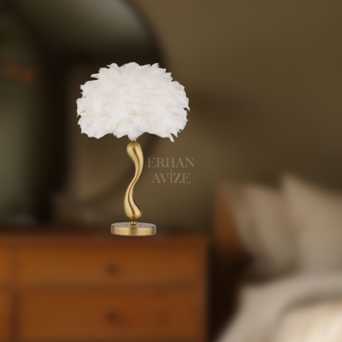 EAAB-07 Eskitme Kasa Tüy Şapka Abajur