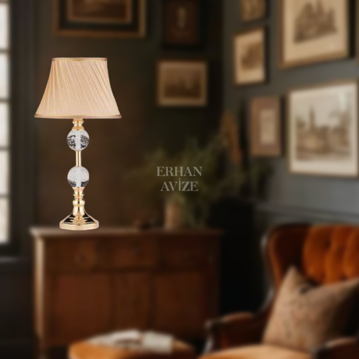 EAAB-06 Kristal Toplu Gold Abajur