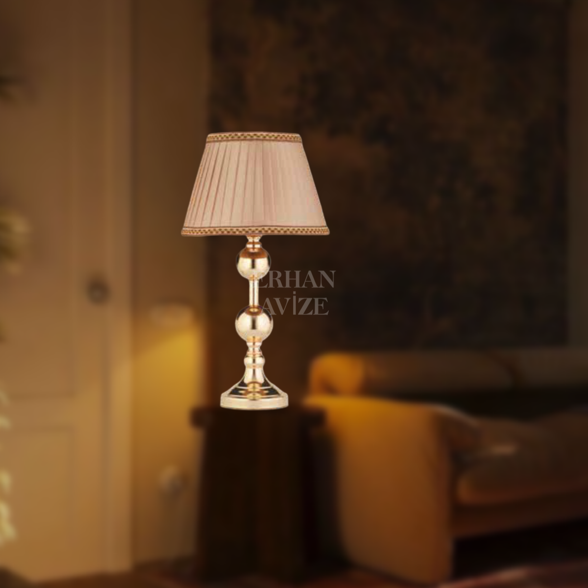 EAAB-08 Metal Toplu Gold Abajur