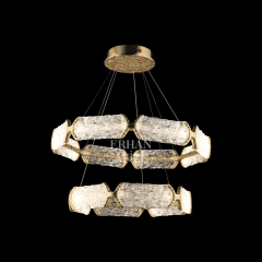 EASD-07 2 Katlı Gold LED Avize