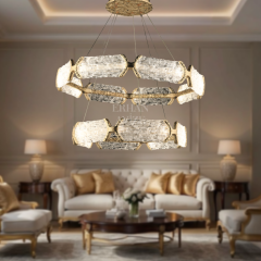 EASD-07 2 Katlı Gold LED Avize