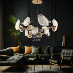 EASD-320 2 Katlı Gold LED Avize