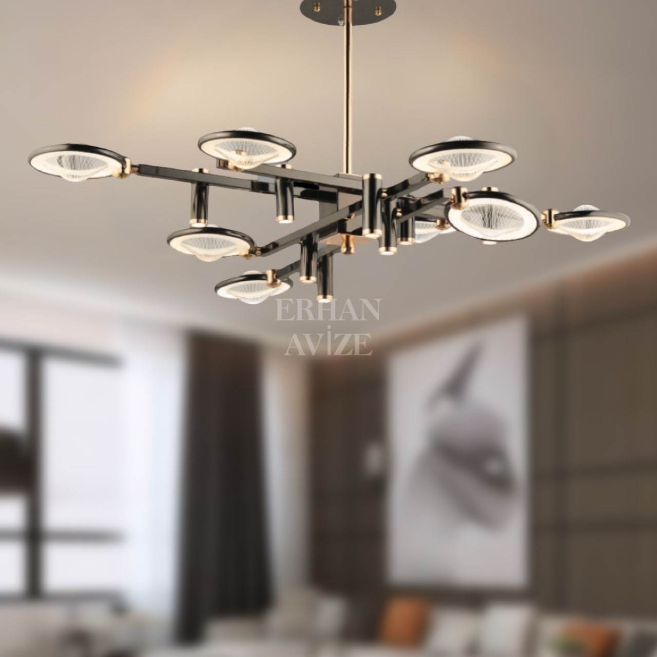 EASD-02 8’li Platin LED Avize