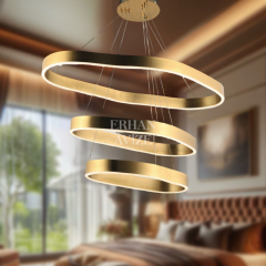 EASD-280 3 Katlı Sarkıt Eskitme-Gold LED Avize