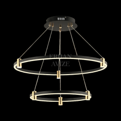 EASD-63 2 Katlı Sarkıt Siyah LED Avize