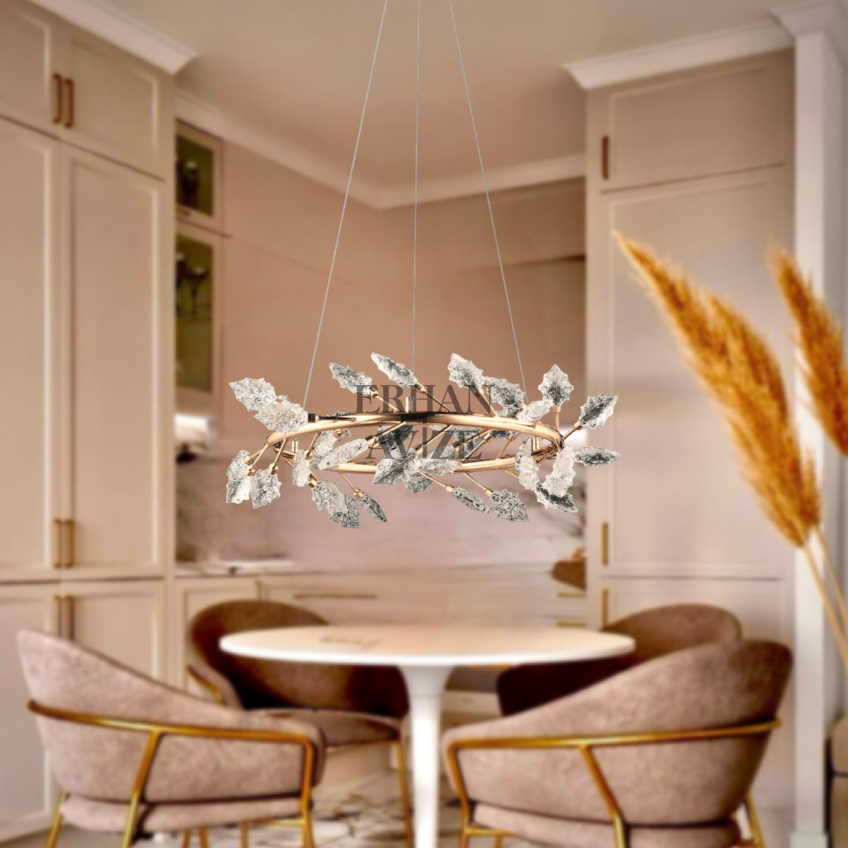 EASD-326 60’lık Kristal Gold LED Avize