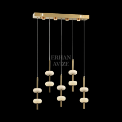 EASD-61 5’li Sıralı Prinç LED Avize