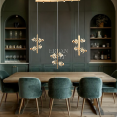 EAPV-121 YM 3’lü Sıralı Kristal LED Avize