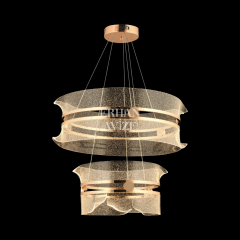 EASD-339 2 Katlı Gold LED Avize