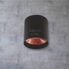 EACT-5421  SB Foça Sıva Üstü Dekoratif Armatürü Siyah - Bakır