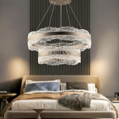 EASD-258 2 Katlı Fırçalanmış Nikel LED Avize