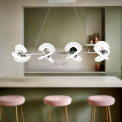 EASD-263 YM 100’lük Mat Pleksi Krom LED Avize