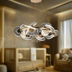 EASD-263 70’lik Pleksi Çizgili Gold LED Avize