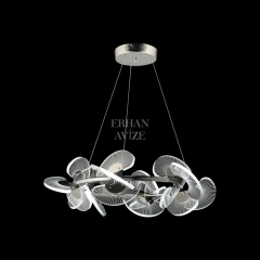 EASD-263 70’lik Pleksi Çizgili Krom LED Avize