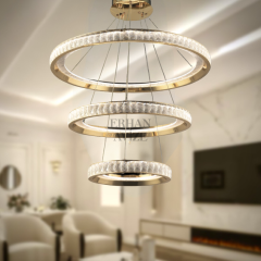 EASD-259 3 Katlı Gold LED Avize