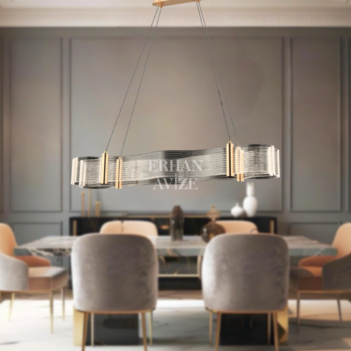 EASD-344 YM 90’lık Gold LED Avize