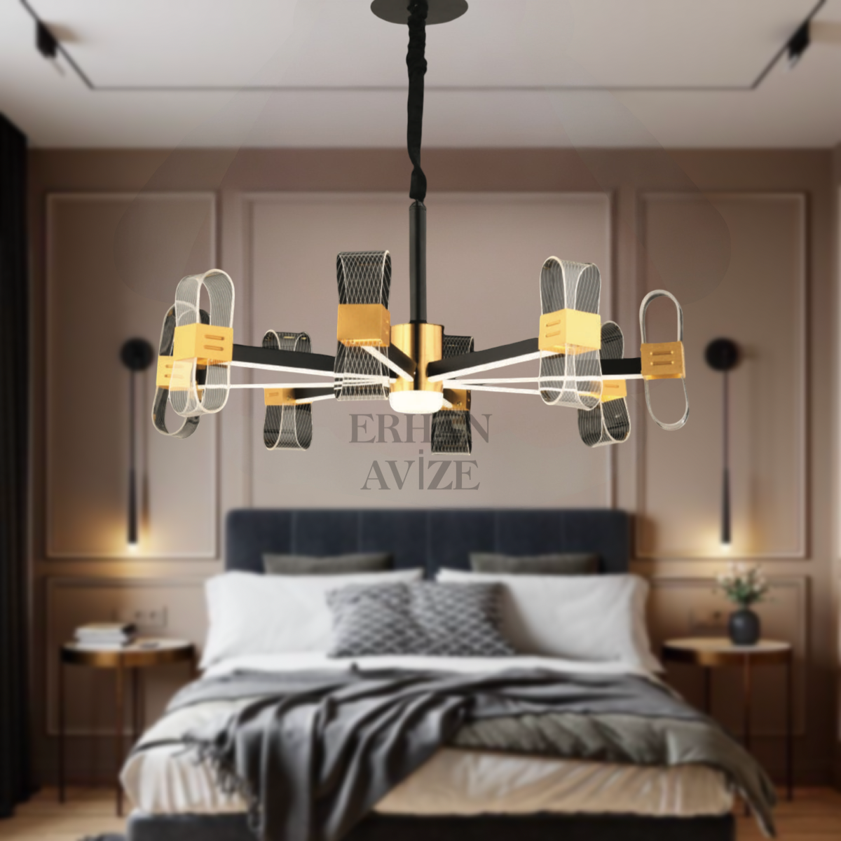 EASD-327 YUV 8’li Gold LED Avize