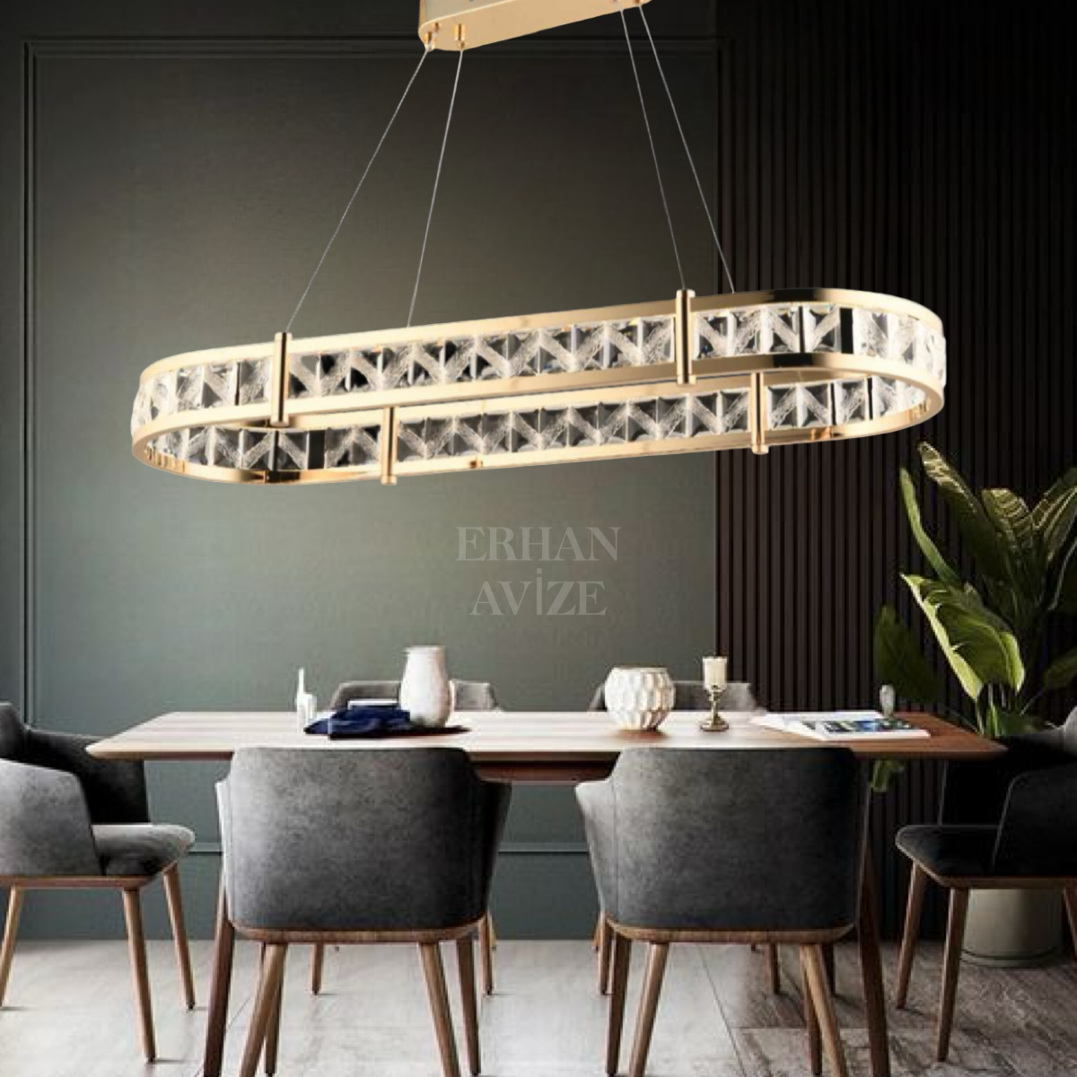 EASD-343 YM 90’lık Kristal Gold LED Avize